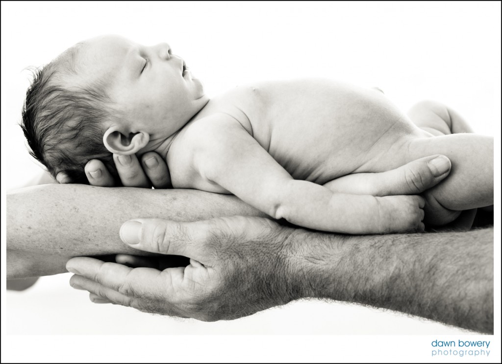 Los Angeles creative baby Portrait Photography black and white baby on arms