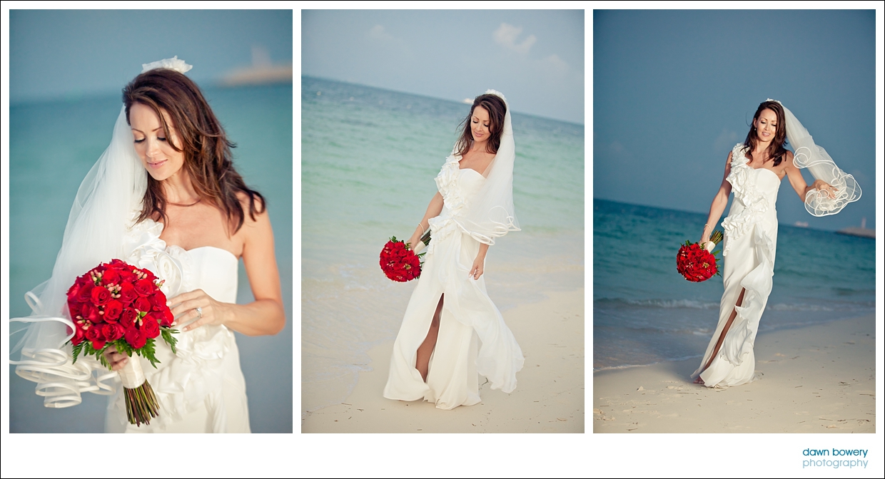 destination wedding photographer bride sunset beach