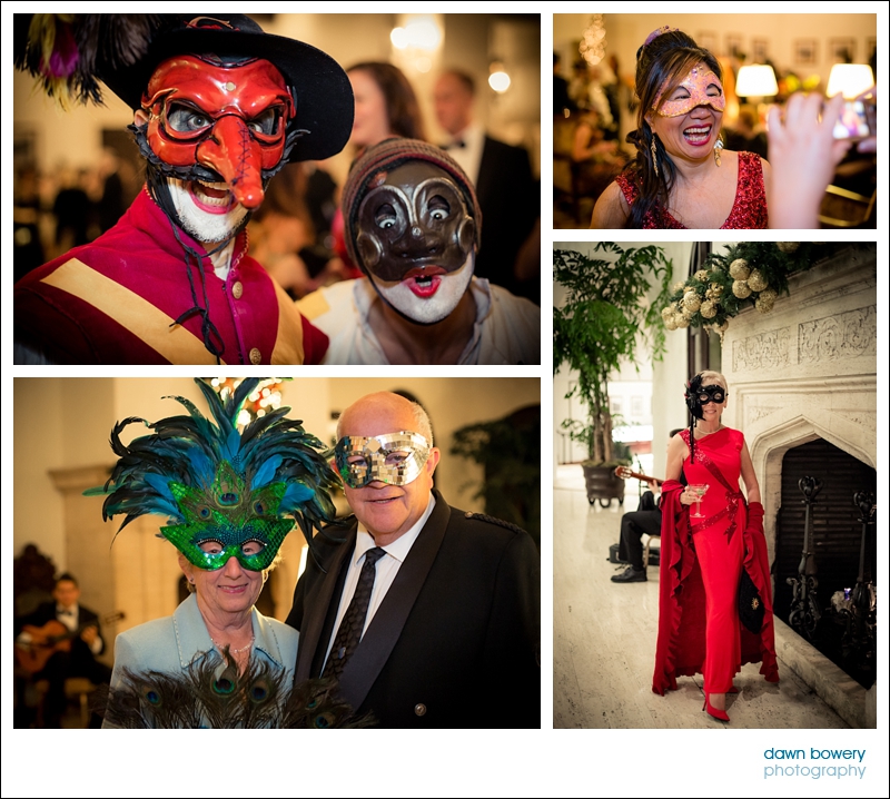 los angeles corporate event dinner venetian masks