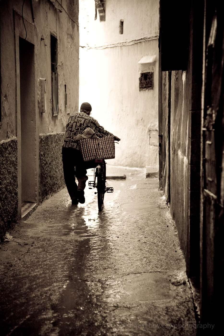 morocco fine art bicycle alleyway