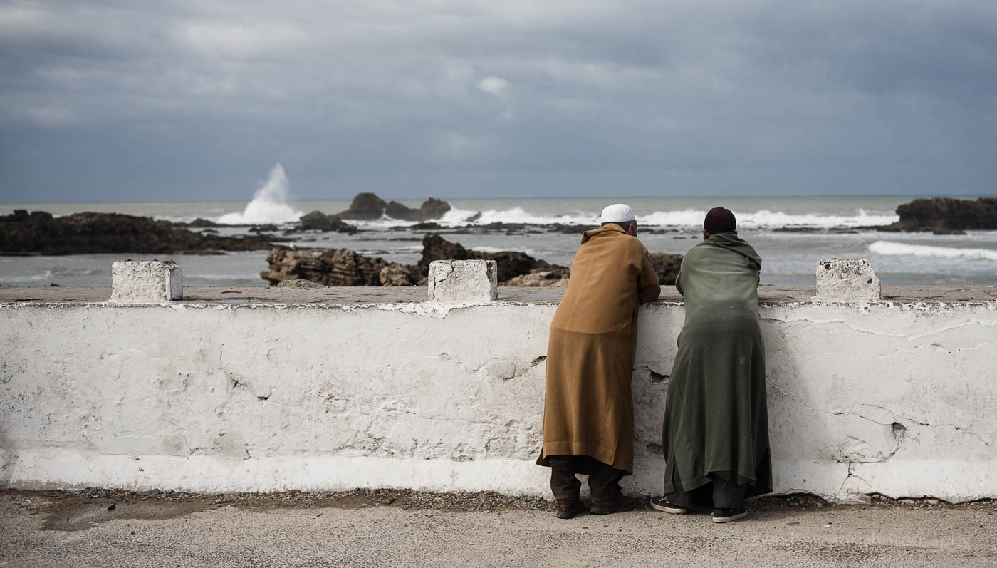 morocco fine art essaouira street men harbour wall