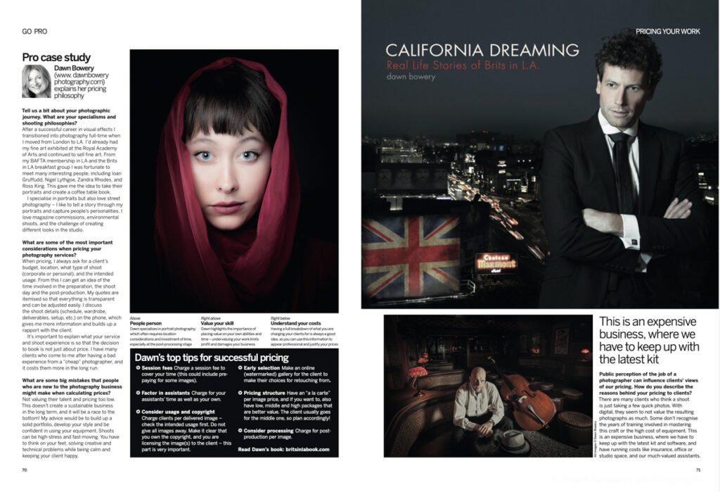 dawn bowery featured in digital photography magazine uk california dreaming book